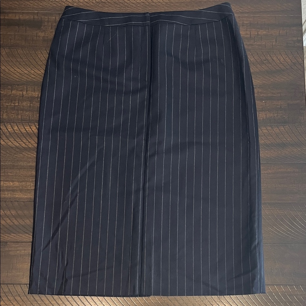 Talbots Wool Black Pinstripe Pencil Skirt